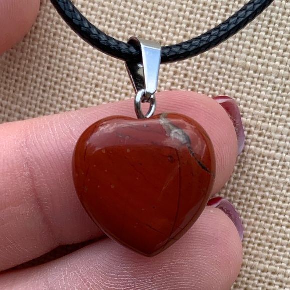 Handmade Stone/Glass Heart Amulet Necklace - Picture 3 of 10